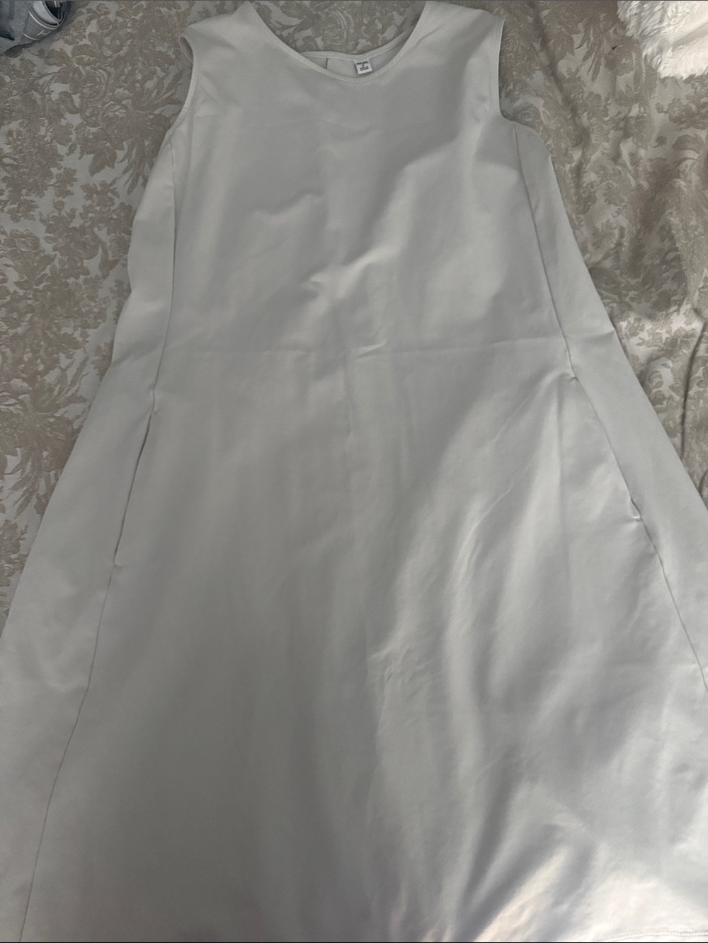 Uniqlo White Sleeveless A-Line Dress